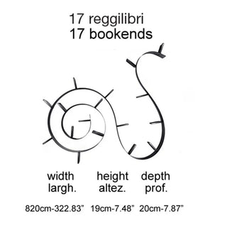 Kartell Bookworm wall bookshelf with bookends
