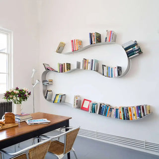Kartell Bookworm wall bookshelf with bookends