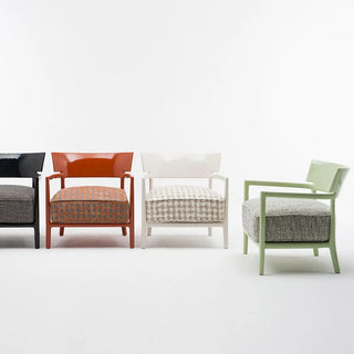 Kartell Cara armchair with fabric cushion in polycarbonate - Buy now on ShopDecor - Discover the best products by KARTELL design