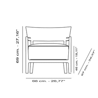 Kartell Cara armchair with fabric cushion in polycarbonate - Buy now on ShopDecor - Discover the best products by KARTELL design
