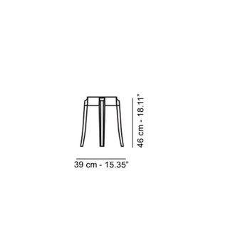 Kartell Charles Ghost stool H. 46 cm. - Buy now on ShopDecor - Discover the best products by KARTELL design