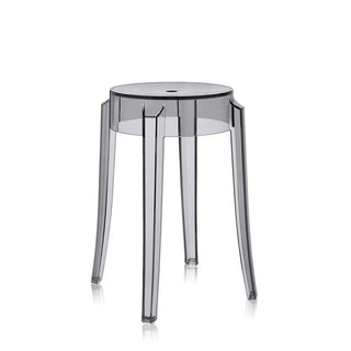 Kartell Charles Ghost stool in polycarbonate Smoke grey P9 h 46 cm - Buy now on ShopDecor - Discover the best products by KARTELL design