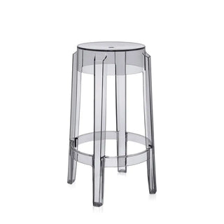 Kartell Charles Ghost stool in polycarbonate Smoke grey P9 h 65 cm - Buy now on ShopDecor - Discover the best products by KARTELL design
