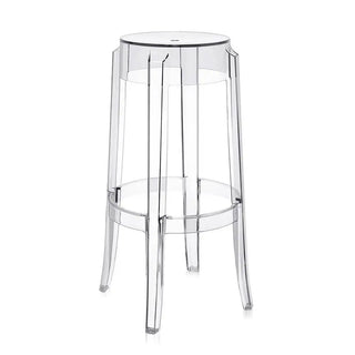 Kartell Charles Ghost stool in polycarbonate Crystal B4 h 75 cm - Buy now on ShopDecor - Discover the best products by KARTELL design