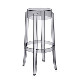 Kartell Charles Ghost stool in polycarbonate Smoke grey P9 h 75 cm - Buy now on ShopDecor - Discover the best products by KARTELL design