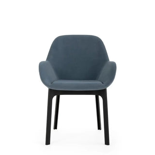 Kartell Clap armchair in Aquaclean fabric with black structure Aquaclean 5 Powder Blue - Buy now on ShopDecor - Discover the best products by KARTELL design
