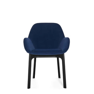 Kartell Clap armchair in Aquaclean fabric with black structure Aquaclean 6 Blue - Buy now on ShopDecor - Discover the best products by KARTELL design