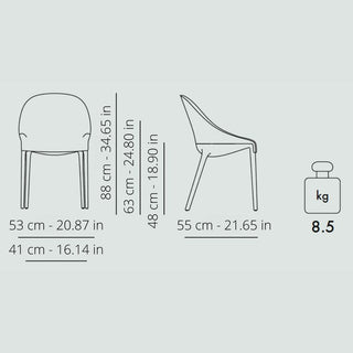 Kartell Eleganza Ela armchair in Melange fabric with white structure - Buy now on ShopDecor - Discover the best products by KARTELL design