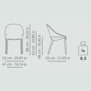 Kartell Eleganza Ela armchair in Melange fabric - Buy now on ShopDecor - Discover the best products by KARTELL design