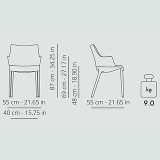 Kartell Eleganza Nia armchair in Melange fabric - Buy now on ShopDecor - Discover the best products by KARTELL design