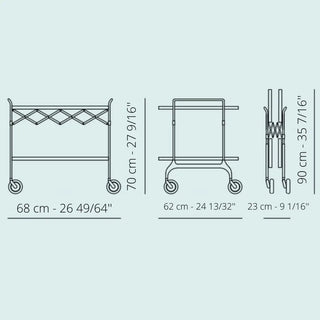 Kartell Gastone folding trolleymade of nylon and aluminum structure