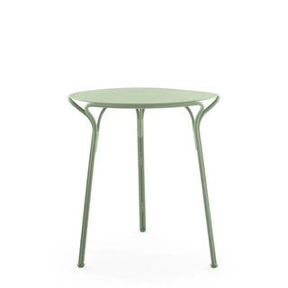 Kartell Hiray steel round table for outdoor use Ø 65 cm. Green VE - Buy now on ShopDecor - Discover the best products by KARTELL design