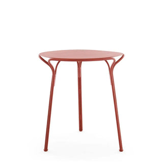 Kartell Hiray steel round table for outdoor use Ø 65 cm. Russet RU - Buy now on ShopDecor - Discover the best products by KARTELL design