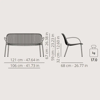 Kartell Hiray steel sofa for outdoor use - Buy now on ShopDecor - Discover the best products by KARTELL design