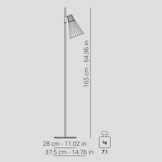 Kartell K-Lux floor lamp with grey painted steel structure h. 165 cm. - Buy now on ShopDecor - Discover the best products by KARTELL design