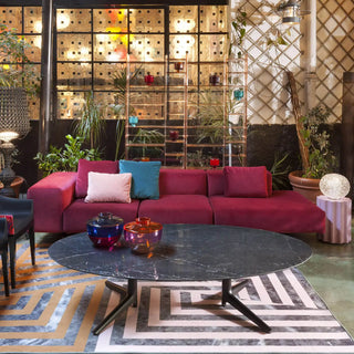 Kartell Largo Velvet 3 seater modular sofa in polyurethane