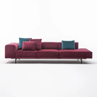 Kartell Largo Velvet 3 seater modular sofa in polyurethane