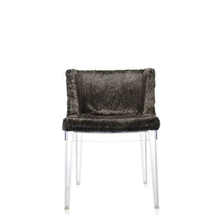 Kartell Mademoiselle Kravitz armchair grey faux-fur snake printed fabric Python Fabric 07 & Transparent Structure - Buy now on ShopDecor - Discover the best products by KARTELL design