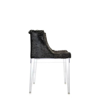 Kartell Mademoiselle Kravitz armchair grey faux-fur snake printed fabric - Buy now on ShopDecor - Discover the best products by KARTELL design