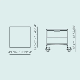 Kartell Mobil chest of drawers with shelf and wheels in PMMA - Buy now on ShopDecor - Discover the best products by KARTELL design