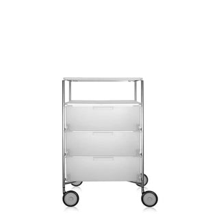 Kartell Mobil chest of drawers with shelf and wheels in PMMA Ice L1 3 drawers - Buy now on ShopDecor - Discover the best products by KARTELL design