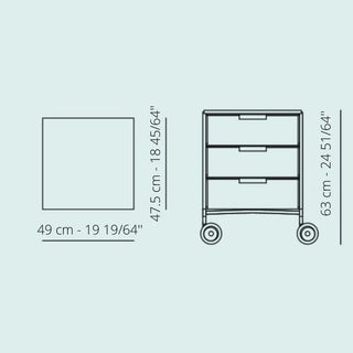 Kartell Mobil chest of drawers with wheels in PMMA - Buy now on ShopDecor - Discover the best products by KARTELL design