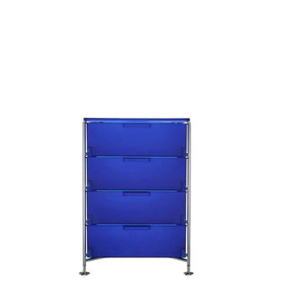 Kartell Mobil chest of drawers in PMMA Cobalt blue L2 4 drawers - Buy now on ShopDecor - Discover the best products by KARTELL design