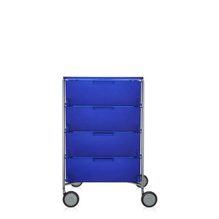 Kartell Mobil chest of drawers with wheels in PMMA Cobalt blue L2 4 drawers - Buy now on ShopDecor - Discover the best products by KARTELL design