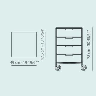 Kartell Mobil chest of drawers with wheels in PMMA - Buy now on ShopDecor - Discover the best products by KARTELL design