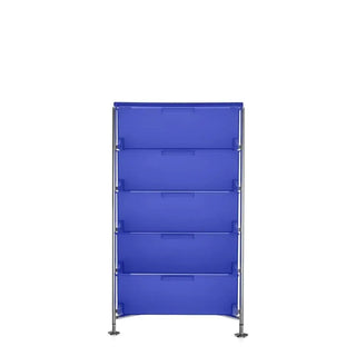 Kartell Mobil chest of drawers in PMMA Cobalt blue L2 5 drawers - Buy now on ShopDecor - Discover the best products by KARTELL design