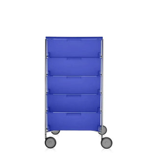 Kartell Mobil chest of drawers with wheels in PMMA Cobalt blue L2 5 drawers - Buy now on ShopDecor - Discover the best products by KARTELL design
