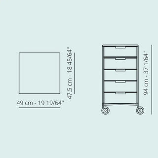 Kartell Mobil chest of drawers with wheels in PMMA - Buy now on ShopDecor - Discover the best products by KARTELL design