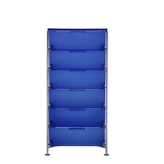 Kartell Mobil chest of drawers in PMMA Cobalt blue L2 6 drawers - Buy now on ShopDecor - Discover the best products by KARTELL design