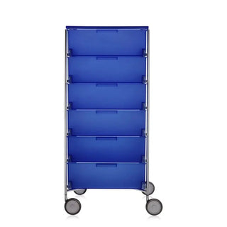 Kartell Mobil chest of drawers with wheels in PMMA Cobalt blue L2 6 drawers - Buy now on ShopDecor - Discover the best products by KARTELL design