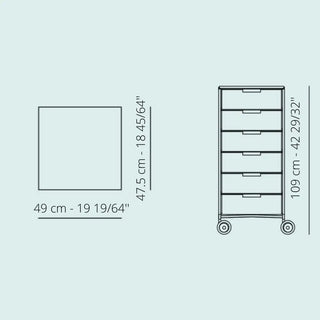 Kartell Mobil chest of drawers with wheels in PMMA - Buy now on ShopDecor - Discover the best products by KARTELL design