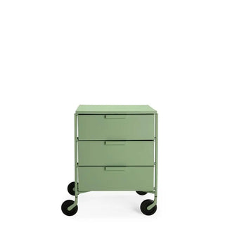 Kartell Mobil Mat chest of drawers with 3 drawers and wheels Green VE - Buy now on ShopDecor - Discover the best products by KARTELL design