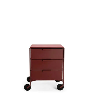 Kartell Mobil Mat chest of drawers with 3 drawers and wheels Plum PR - Buy now on ShopDecor - Discover the best products by KARTELL design
