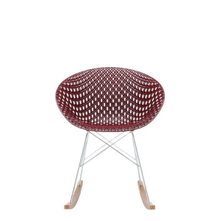 Kartell Smatrik rocking chair with chromed legs in polycarbonate