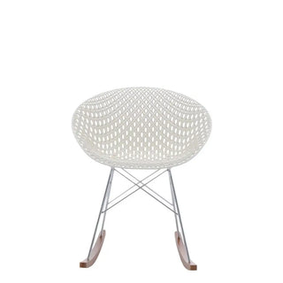 Kartell Smatrik rocking chair with chromed legs in polycarbonate White 03 - Buy now on ShopDecor - Discover the best products by KARTELL design