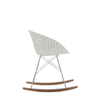 Kartell Smatrik rocking chair with chromed legs in polycarbonate