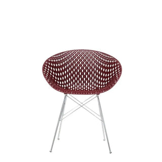 Kartell Smatrik armchair indoor in polycarbonate and chromed legs Plum 88 & Chromed Structure - Buy now on ShopDecor - Discover the best products by KARTELL design