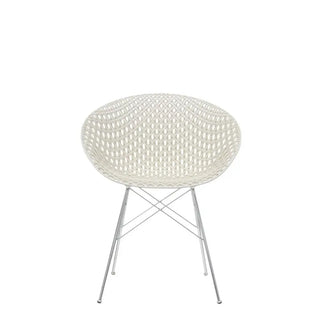 Kartell Smatrik armchair indoor in polycarbonate and chromed legs White 03 & Chromed Structure - Buy now on ShopDecor - Discover the best products by KARTELL design