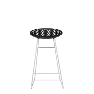 Kartell Smatrik stool in polycarbonate Black 09 & Chromed Structure - Buy now on ShopDecor - Discover the best products by KARTELL design