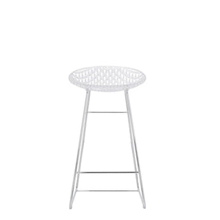 Kartell Smatrik stool with chromed legs for indoor use Kartell Crystal B4 - Buy now on ShopDecor - Discover the best products by KARTELL design