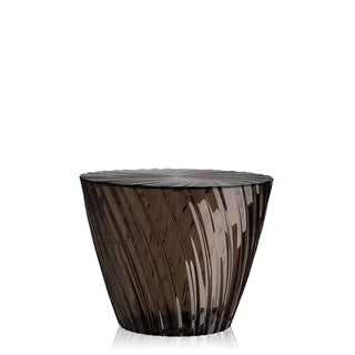 Kartell Sparkle side table/container with lid in PMMA Smoke grey J1 h 35 cm - Buy now on ShopDecor - Discover the best products by KARTELL design