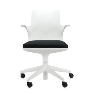 Kartell Spoon Chair swivel chair in polypropylene with cushion White 03 - Buy now on ShopDecor - Discover the best products by KARTELL design