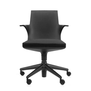 Kartell Spoon Chair swivel chair in polypropylene with cushion Black 09 - Buy now on ShopDecor - Discover the best products by KARTELL design