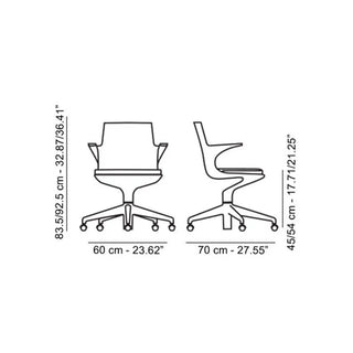 Kartell Spoon Chair swivel chair in polypropylene with cushion - Buy now on ShopDecor - Discover the best products by KARTELL design