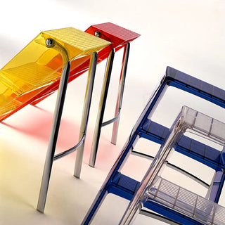 Kartell Upper folding step ladder with chromed steel structure