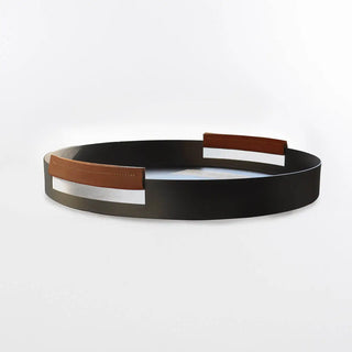 KnIndustrie Live/ly tray aluminum diam. 50 cm. - 19.68 in. - dark brown - Buy now on ShopDecor - Discover the best products by KNINDUSTRIE design